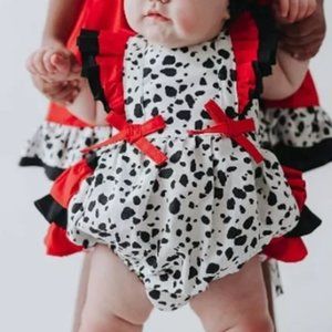 Black Dalmatian Romper